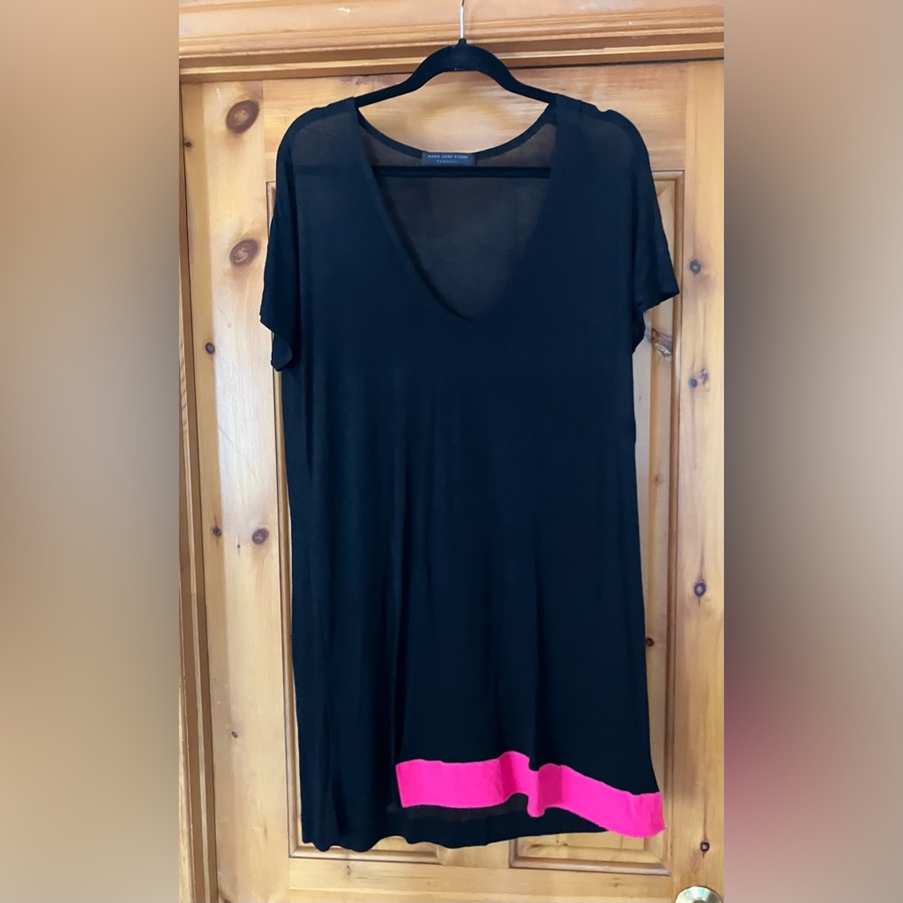 Marie Saint Pierre Chic Black and Pink Women's Tunic